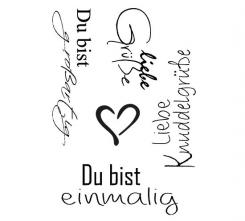 Efco Stempel Clear Du bist einmalig, transparent, A7/ 74 x 105 mm, 5-teilig 