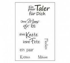 Efco Stempel Clear „Ein paar Taler für Dich!“, transparent, A7/ 74 x 105 mm, 6-teilig 