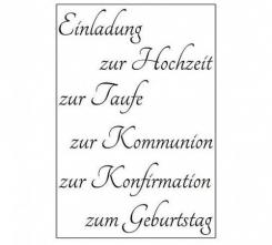 Efco Stempel Clear „Einladung 2“, transparent, A7/ 74 x 105 mm, 6-teilig 