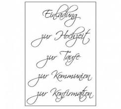 Efco Stempel Clear „Einladung 3“, transparent, A7/ 74 x 105 mm, 5-teilig 