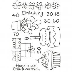 Efco Stempel Clear Einladung, transparent, A7/ 74 x 105 mm, 14-teilig 