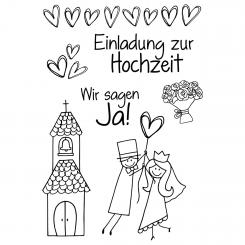 Efco Stempel Clear Einladung zur Hochzeit, transparent, A7/ 74 x 105 mm, 7-teilig 