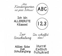 Efco Stempel Clear „Einschulung 1“, transparent, A7/ 74 x 105 mm, 8-teilig 