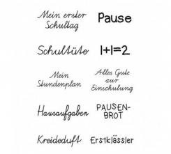 Efco Stempel Clear „Einschulung 2“, transparent, A7/ 74 x 105 mm, 10-teilig 