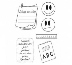 Efco Stempel Clear „Einschulung 4“, transparent, A7/ 74 x 105 mm, 6-teilig 