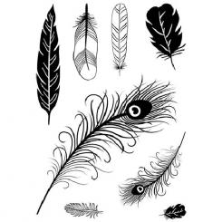 Efco Stempel Clear „Federn“, transparent, A7/ 74 x 105 mm, 8-teilig 