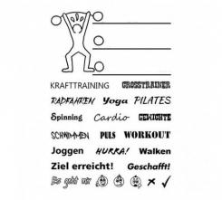 Efco Stempel Clear „Fitness“, transparent, A7/ 74 x 105 mm, 23-teilig 