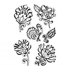 Efco Stempel Clear „Folklore“, transparent, A7/ 74 x 105 mm, 6-teilig 