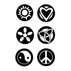 Efco Stempel Clear „Friedens Symbole“, transparent, A7/ 74 x 105 mm, 6-teilig 