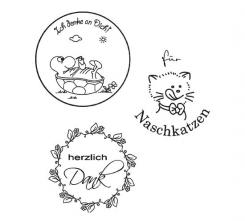 Efco Stempel Clear Für Naschkatzen, transparent, A7/ 74 x 105 mm, 3-teilig 