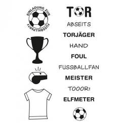 Efco Stempel Clear „Fußball", transparent, A7/ 74 x 105 mm, 14-teilig 