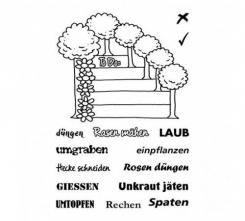 Efco Stempel Clear „Garten“, transparent, A7/ 74 x 105 mm, 15-teilig 