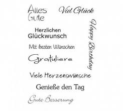 Efco Stempel Clear „Geburtstag 3“, transparent, A7/ 74 x 105 mm, 9-teilig 