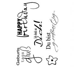 Efco Stempel Clear Geburtstagsgruß, transparent, A7/ 74 x 105 mm, 5-teilig 