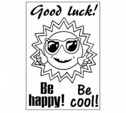 Efco Stempel Clear „Good luck!“, transparent, A7/ 74 x 105 mm, 4-teilig 