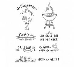 Efco Stempel Clear „Grillmeister", transparent, A7/ 74 x 105 mm, 8-teilig 