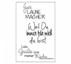 Efco Stempel Clear „Gute Laune Macher“, transparent, A7/ 74 x 105 mm, 3-teilig 