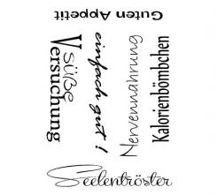 Efco Stempel Clear Guten Appetit, transparent, A7/ 74 x 105 mm, 6-teilig 