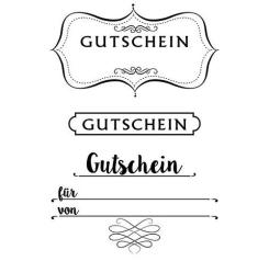 Efco Stempel Clear „Gutschein“, transparent, A7/ 74 x 105 mm, 3-teilig 