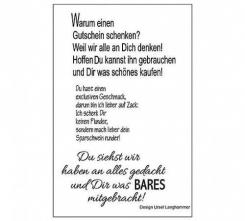 Efco Stempel Clear „Gutscheinsprüche“, transparent, A7/ 74 x 105 mm, 3-teilig 