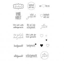 Efco Stempel Clear „Handmade“, transparent, A7/ 74 x 105 mm, 21-teilig 