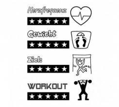 Efco Stempel Clear „Herzfrequenz“, transparent, A7/ 74 x 105 mm, 4-teilig 