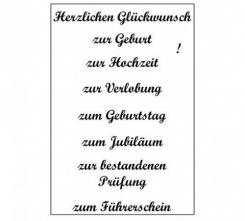 Efco Stempel Clear „Herzlichen Glückwunsch 3“, transparent, A7/ 74 x 105 mm, 9-teilig 