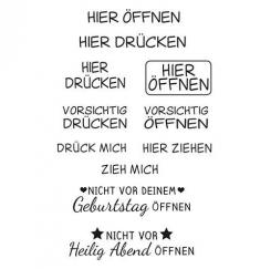 Efco Stempel Clear „Hier Öffnen", transparent, A7/ 74 x 105 mm, 11-teilig 