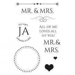 Efco Stempel Clear „Hochzeit 1“, transparent, A7/ 74 x 105 mm, 9-teilig 