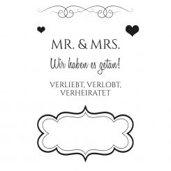 Efco Stempel Clear „Hochzeit 2“, transparent, A7/ 74 x 105 mm, 7-teilig 