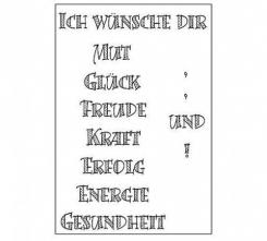 Efco Stempel Clear „ICH WÜNSCHE DIR“, transparent, A7/ 74 x 105 mm, 12-teilig 