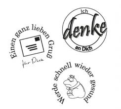 Efco Stempel Clear Ich denke an Dich, transparent, A7/ 74 x 105 mm, 3-teilig 