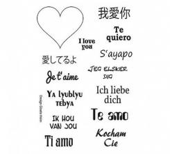 Efco Stempel Clear „Ich liebe dich“, transparent, A7/ 74 x 105 mm, 13-teilig 