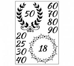 Efco Stempel Clear „Jubiläum 1“, transparent, A7/ 74 x 105 mm, 12-teilig 