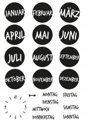 Efco Stempel Clear „Kalender 1“, transparent, A7/ 74 x 105 mm, 21-teilig 