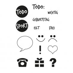 Efco Stempel Clear „Kalender 3“, transparent, A7/ 74 x 105 mm, 15-teilig 