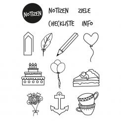 Efco Stempel Clear „Kalender 4“, transparent, A7/ 74 x 105 mm, 15-teilig 