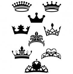 Efco Stempel Clear „Kronen“, transparent, A7/ 74 x 105 mm, 9-teilig 