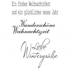 Efco Stempel Clear Liebe Wintergrüße, transparent, A7/ 74 x 105 mm, 3-teilig 
