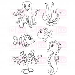 Efco Stempel Clear „Maritim 2“, transparent, A7/ 74 x 105 mm, 6-teilig 