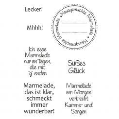 Efco Stempel Clear „Marmelade“, transparent, A7/ 74 x 105 mm, 7-teilig 