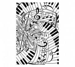 Efco Stempel Clear „Musik 2“, transparent, A7/ 74 x 105 mm, 1-teilig 