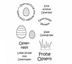 Efco Stempel Clear „Ostern 4", transparent, A7/ 74 x 105 mm, 10-teilig 