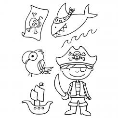 Efco Stempel Clear Pirat, transparent, A7/ 74 x 105 mm, 7-teilig 