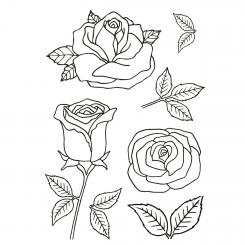 Efco Stempel Clear Rosen, transparent, A7/ 74 x 105 mm, 6-teilig 