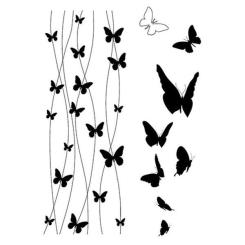 Efco Stempel Clear Schmetterlinge 2, transparent, A7/ 74 x 105 mm, 15-teilig 