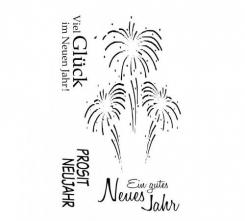 Efco Stempel Clear „Silvester“, transparent, A7/ 74 x 105 mm, 4-teilig 