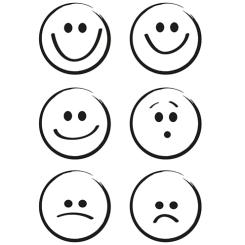 Efco Stempel Clear Smileys transparent, A7/ 74 x 105 mm, 6-teilig 