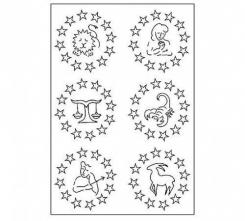 Efco Stempel Clear „Sternzeichen 4“, transparent, A7/ 74 x 105 mm, 6-teilig 