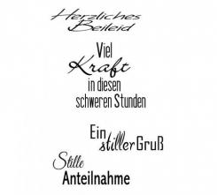 Efco Stempel Clear „Stille Anteilnahme“, transparent, A7/ 74 x 105 mm, 4-teilig 